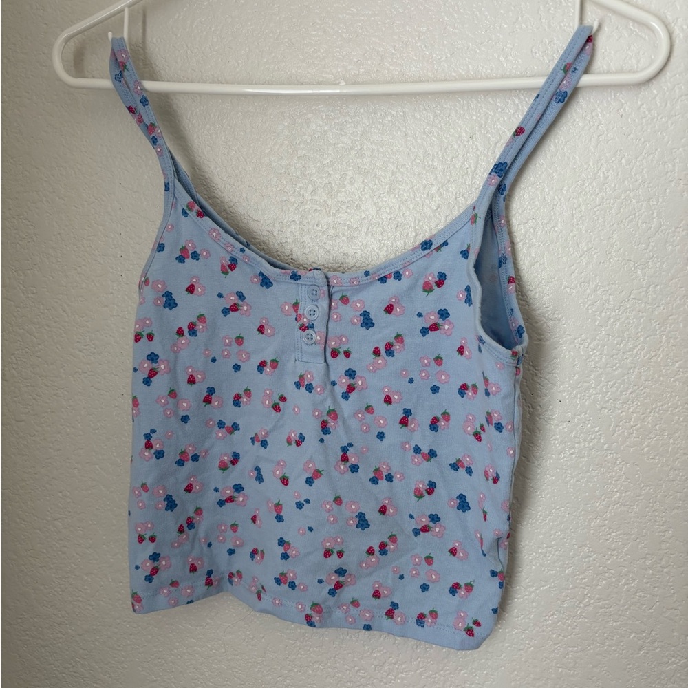 Cotton On Light Blue Floral Tank Top